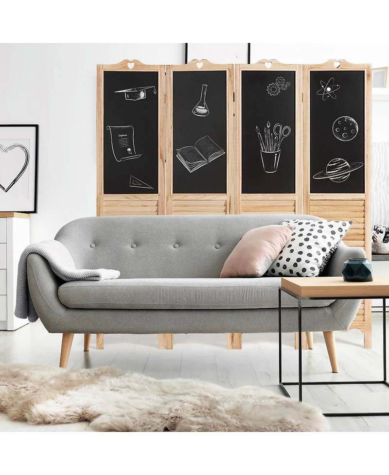 sumyeg 4-Panel Folding Privacy Room Divider Screen with Chalkboard for Indoor Space Separation