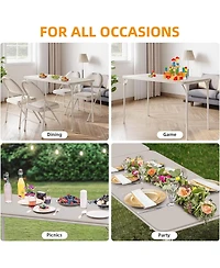 gaomon 4-Foot Folding Table with Upholstered Pu Leather Top