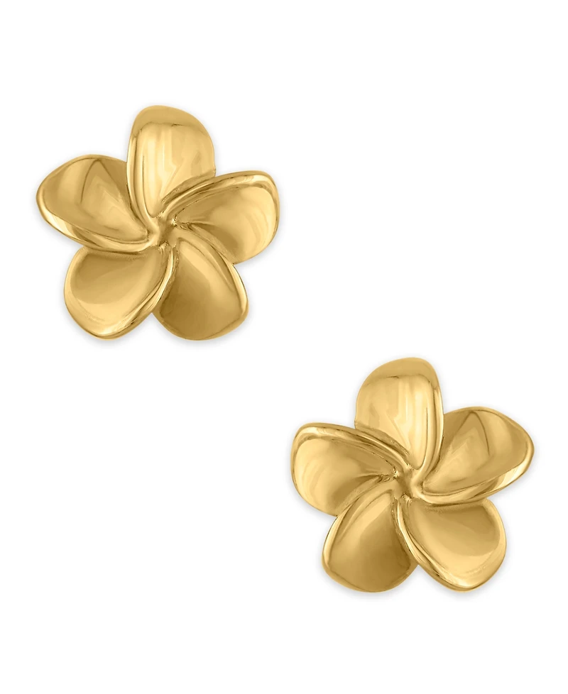 Macy's Polished Flower Stud Earrings in 10k Yellow Gold