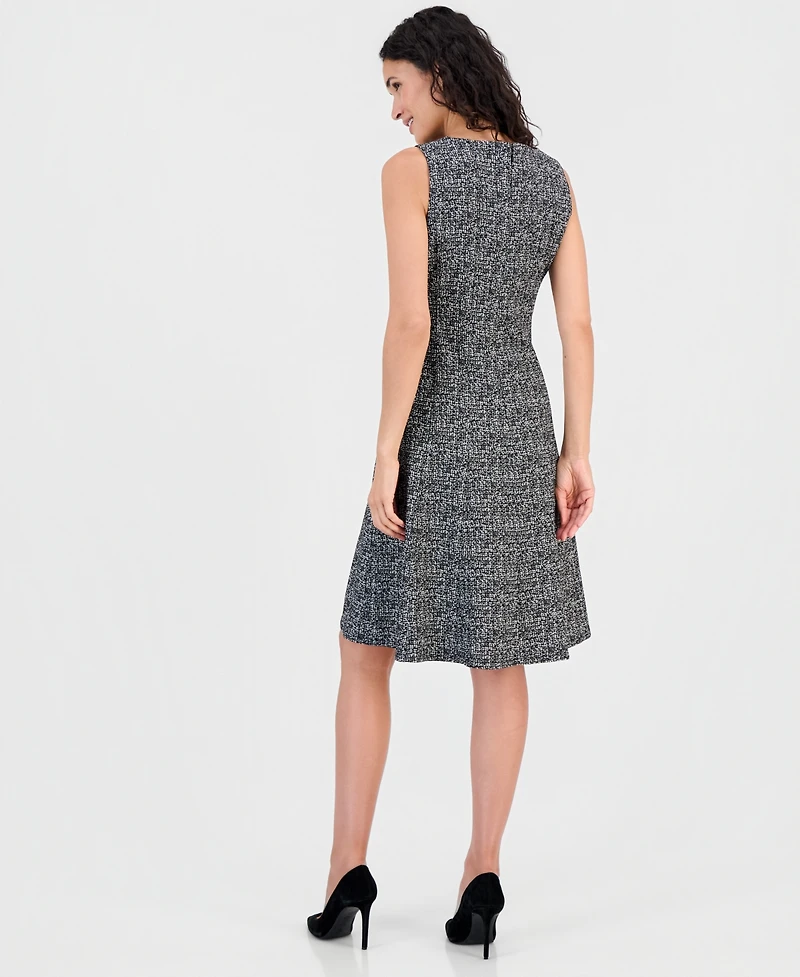 Kasper Petite Sleeveless Seamed Fit & Flare Midi Dress