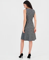 Kasper Petite Sleeveless Seamed Fit & Flare Midi Dress
