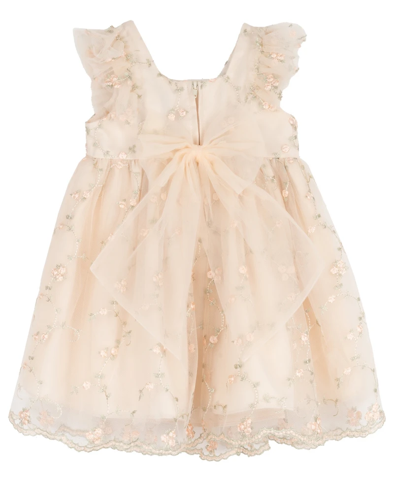 Rare Editions Baby Girls' Ruffled Short-Sleeve Dress