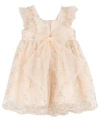 Rare Editions Baby Girls' Ruffled Short-Sleeve Dress