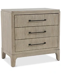 Sadie Three Drawer Wood Nightstand, Macy's Exclusive