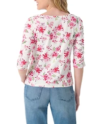 Gloria Vanderbilt Women's Cotton-Blend Robyn Knit Printed Top