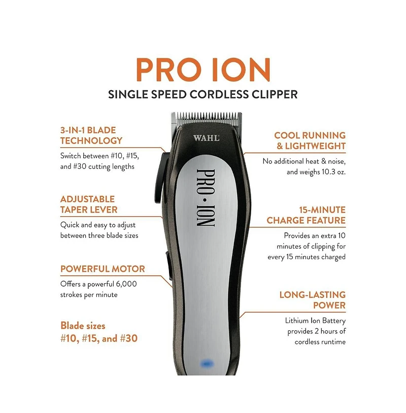 Wahl Professional Animal Pro Ion Equine Cordless Horse Clipper and Grooming Kit