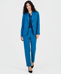 Kasper Petite Crepe 2-Button Notch-Collar Blazer Jacket