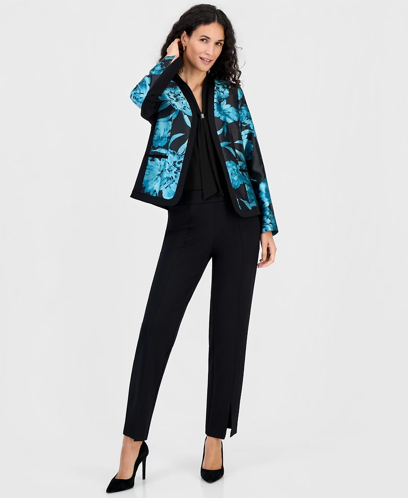 Kasper Women's Collarless Printed Cardigan Jacket
