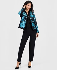 Kasper Women's Collarless Printed Cardigan Jacket