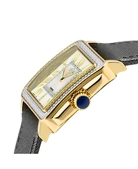 GV2 by Gevril Women's Padova Swiss Quartz Diamond Antracite Hand made Italian leather Strap Watch