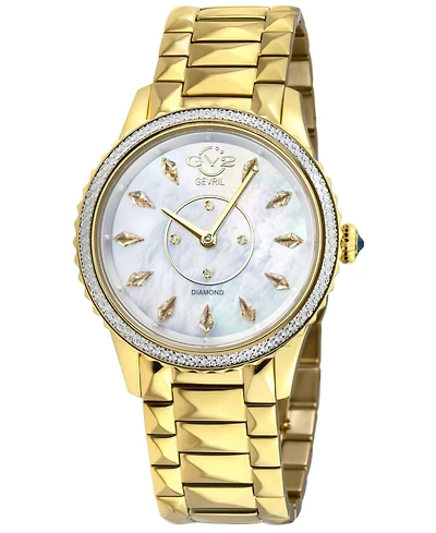 GV2 by Gevril Women's Siena Swiss Quartz Diamond Ip Stainless Steel Bracelet Watch