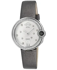 GV2 by Gevril Women's Perugia Swiss Quartz Diamond Hand made Italian saffiano leather Strap Watch