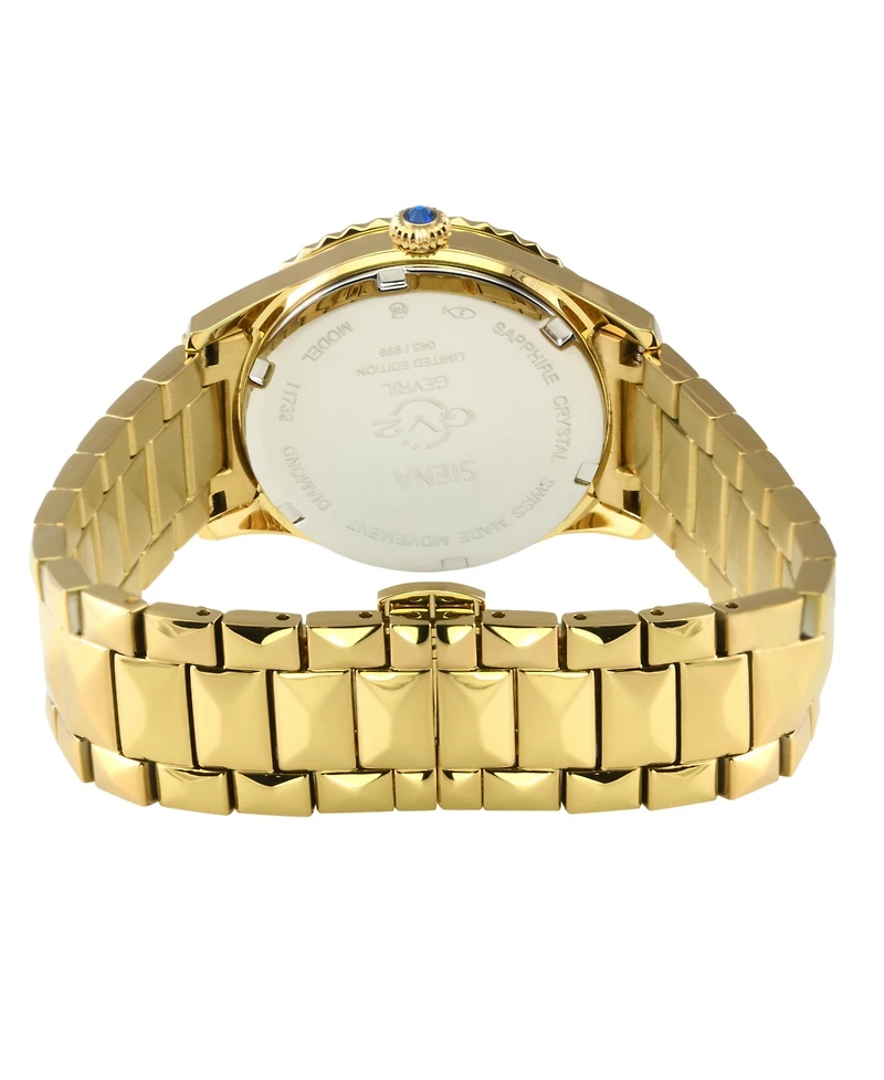 GV2 by Gevril Women's Siena Swiss Quartz Diamond Ip Stainless Steel Bracelet Watch