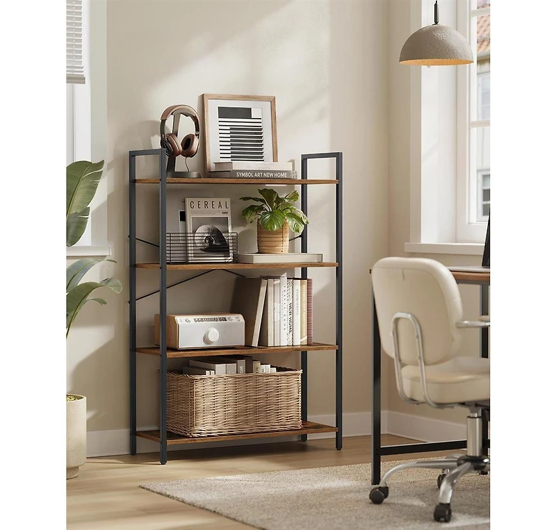 Slickblue Modern 4 Tier Tall Bookshelf Organizer Display Shelf Unit