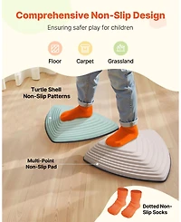 Mecale Balance Stepping Stones for Kids, 6 Pieces Non-Slip Sensory Stones, 220 lbs Max