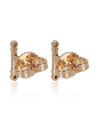 Pre-Owned Tiffany & Co Rose Gold Diamond Fluer De Lis Key Bar Earrings