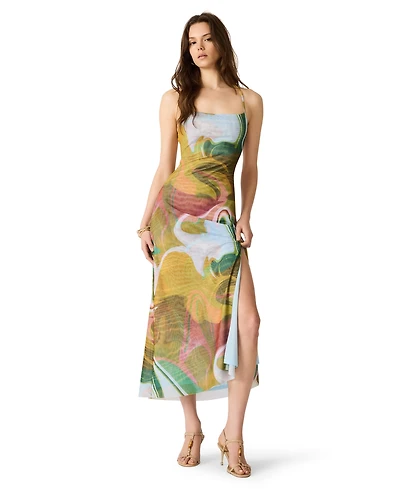 Steve Madden Women's Adella Printed Square Neck Midi Dress
