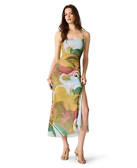 Steve Madden Women's Adella Printed Square Neck Midi Dress
