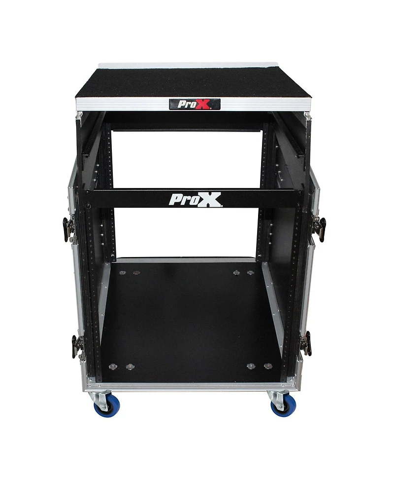 ProX T-12MRSS13ULT Flight Case with Laptop Shelf and Casters for 12U Rack x 13U Top Mixer Dj Combo