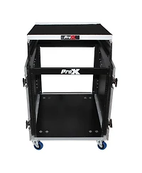 ProX T-12MRSS13ULT Flight Case with Laptop Shelf and Casters for 12U Rack x 13U Top Mixer Dj Combo