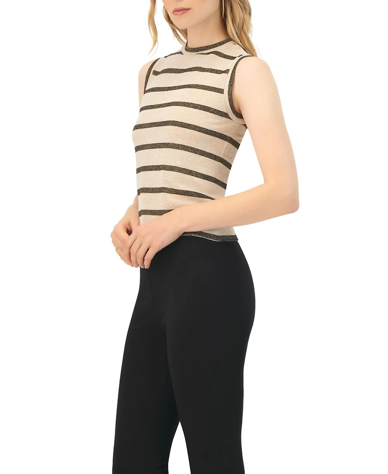 Ivonne Women's Striped Round Neck Blouse