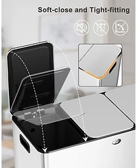 gaomon Dual Compartment Stainless Steel Kitchen Trash Can for Recycling