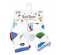 Rainbow Sugar Biz & Bean Toddler Boys' and Girls' 2T-4T Grippers Socks, 10-Pack