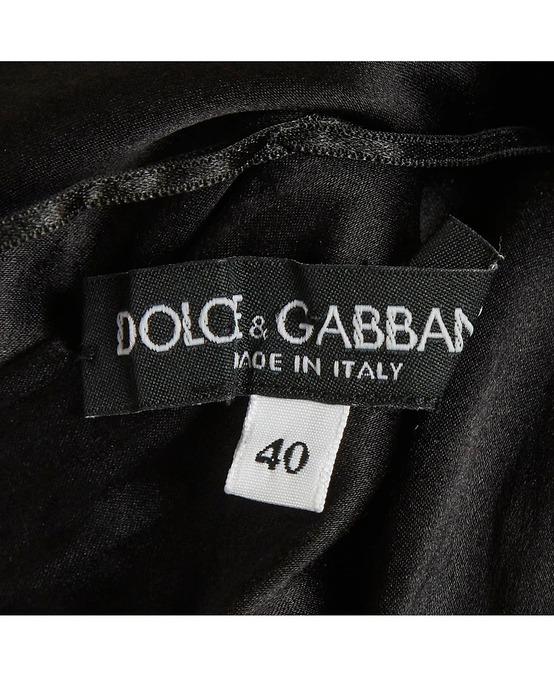 Pre-Owned Dolce & Gabbana Women's Lace Print Jersey Ruched Midi Dress
