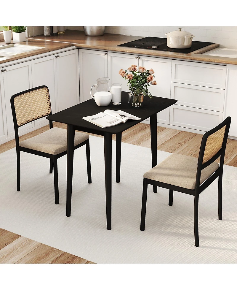Slickblue 34 Inch Rectangular Wooden Dining Table for 2-4 Farmhouse Style