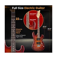 Pyle 6-String Electric Guitar Kit- Includes Amplifier with Accessory Kit