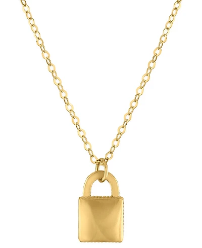 Macy's Small Padlock Pendant Necklace in 10k Yellow Gold