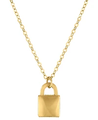 Macy's Small Padlock Pendant Necklace in 10k Yellow Gold