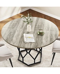 gaomon 47 Inch Round Dining Table, Farmhouse Dining Kitchen Table for 4-6 People, Kitchen & Dining Room Tables