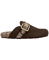 Coach Women's Signature Jacquard Round Toe Archival Buckle Clogs