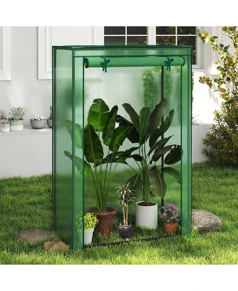 Sugift Portable Mini Greenhouse with Roll-Up Zippered Door