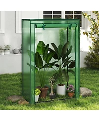Sugift Portable Mini Greenhouse with Roll-Up Zippered Door