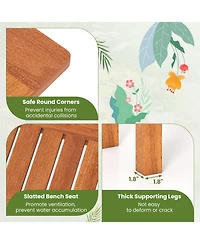 Sugift Wooden Plant Stand Outdoor Indoor Solid Wood Flower Pot Holder Display Shelf-s