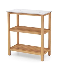 Sugift 3-Tier Garden Potting Bench Table with Marble-Like Countertop