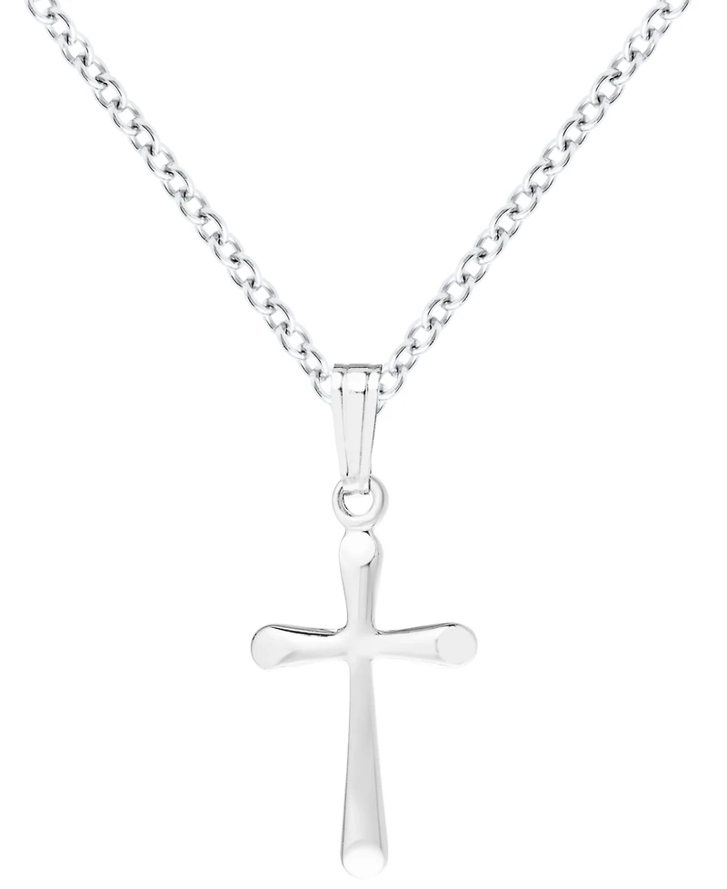 Macy's Kids' Flared Cross Pendant Necklace in Sterling Silver
