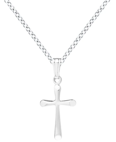 Macy's Kids' Flared Cross Pendant Necklace in Sterling Silver
