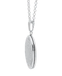 Macy's Engraved Oval Locket Pendant Necklace in Sterling Silver