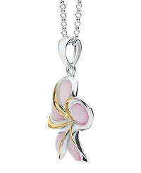 Macy's Pink Pearl Plumeria Pendant Necklace in Sterling Silver