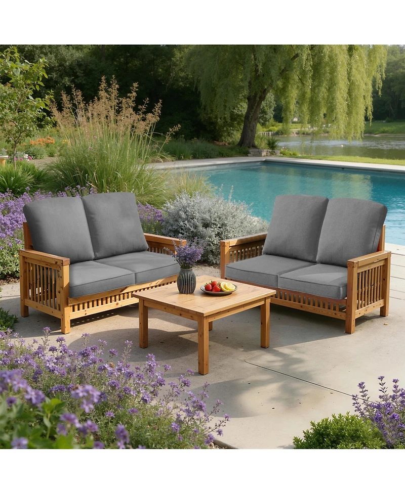 Pellebant 22 x 21 x 3.5 inches Patio Premium Fabric Outdoor Seat Cushions Set (Seat and Back)