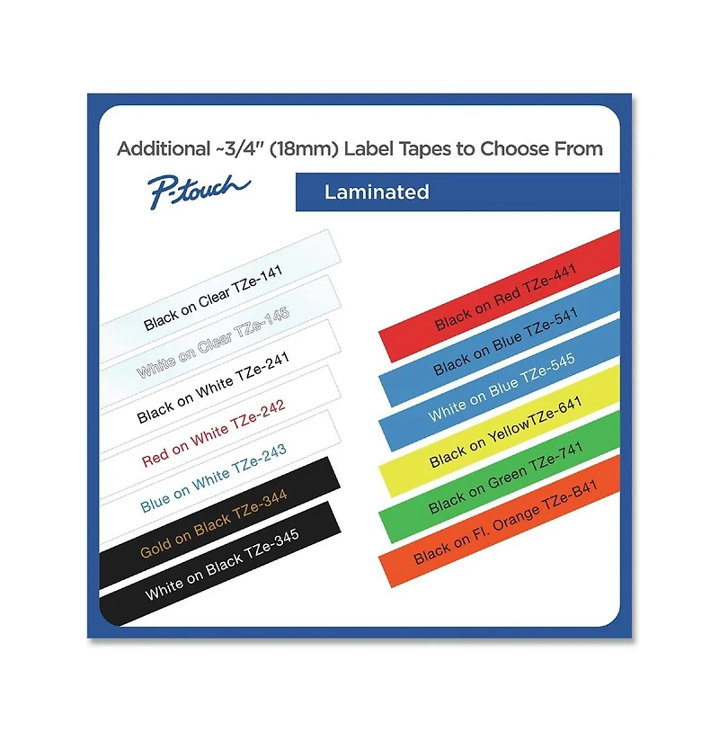 Brother P-Touch TZE441 0.7 Inch x 26.2 Foot TZe Standard Adhesive Laminated Labeling Tape