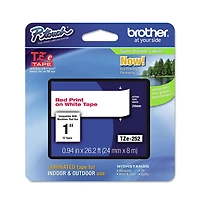 Brother P-Touch TZE252 0.94 Inch x 26.2 Foot TZe Standard Adhesive Laminated Labeling Tape