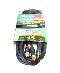 ProX Xc-CMR15 15' 1/8" (3.5mm) Trs to Dual Rca-m High Performance Audio Cable