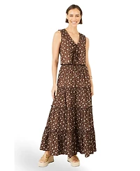 Yumi Women's Daisy Print Maxi Skirt