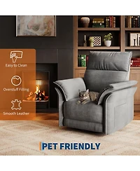 homfan Recliner Chair, 360degree(s) Swivel Rocker Glider Nursery Chair with Padded Armrest and Deep Seat, Pu Leather Upholstered Reclining Sofa