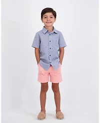 Andy & Evan Little Boys Watermelon Seersucker Buttondown Shirt