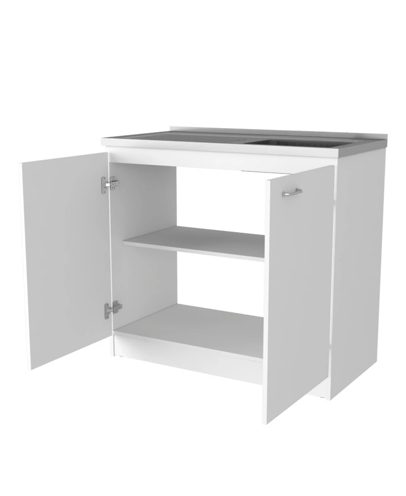 Fm Furniture Napoles Utility Sink with Built-In Storage and Work Surface, Ideal for Food Prep, Organization, Extra Counter Space